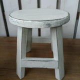 Maxbell Wooden Stool Plant Stand Round Planter Holder for Office Living Room Desktop White