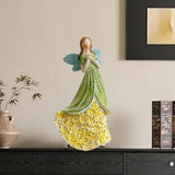 Maxbell Angel Figurine Collection Gift Accessories Ornaments Supplies Cute Miniature Green Yellow