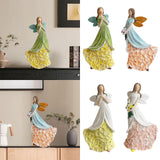 Maxbell Angel Figurine Collection Gift Accessories Ornaments Supplies Cute Miniature Green Yellow