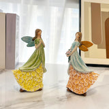 Maxbell Angel Figurine Collection Gift Accessories Ornaments Supplies Cute Miniature Blue Orange