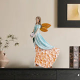 Maxbell Angel Figurine Collection Gift Accessories Ornaments Supplies Cute Miniature Blue Orange