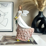 Maxbell Angel Figurine Collection Gift Accessories Ornaments Supplies Cute Miniature White Pink
