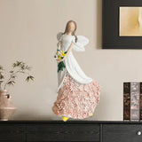 Maxbell Angel Figurine Collection Gift Accessories Ornaments Supplies Cute Miniature White Pink