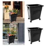Maxbell Flower Bucket with Wheels Decorative Rustic Basket for Kitchen Garden Office large
