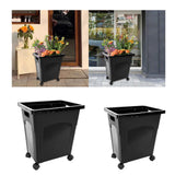 Maxbell Flower Bucket with Wheels Decorative Rustic Basket for Kitchen Garden Office large