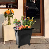 Maxbell Flower Bucket with Wheels Decorative Rustic Basket for Kitchen Garden Office large