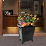Maxbell Flower Bucket with Wheels Decorative Rustic Basket for Kitchen Garden Office large