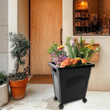 Maxbell Flower Bucket with Wheels Decorative Rustic Basket for Kitchen Garden Office large