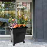 Maxbell Flower Bucket with Wheels Decorative Rustic Basket for Kitchen Garden Office large