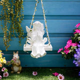Maxbell Garden Resin Decoration Outdoor Hanging Gift Figurine for Yard Patio Outside White