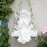 Maxbell Garden Resin Decoration Outdoor Hanging Gift Figurine for Yard Patio Outside White