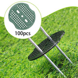 Maxbell Garden Staple Buffer Washers Tents Sod Lawn Landscape Staple Stakes Gaskets Green 100Pcs