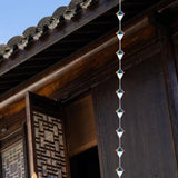 Maxbell 9.6ft Iron Outside Rain Chain with 10x Rainbow Parachute Links for Roof Edge