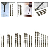 Maxbell Four Flute Sawtooth Eccentric Drill Bit for Marble Terracotta Carbide Tipped 2Pcs
