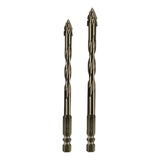 Maxbell Four Flute Sawtooth Eccentric Drill Bit for Marble Terracotta Carbide Tipped 2Pcs