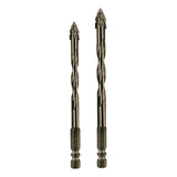 Maxbell Four Flute Sawtooth Eccentric Drill Bit for Marble Terracotta Carbide Tipped 2Pcs