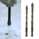 Maxbell Four Flute Sawtooth Eccentric Drill Bit for Marble Terracotta Carbide Tipped 2Pcs