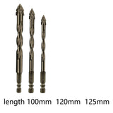 Maxbell Four Flute Sawtooth Eccentric Drill Bit for Marble Terracotta Carbide Tipped 3Pcs