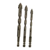 Maxbell Four Flute Sawtooth Eccentric Drill Bit for Marble Terracotta Carbide Tipped 3Pcs