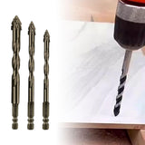 Maxbell Four Flute Sawtooth Eccentric Drill Bit for Marble Terracotta Carbide Tipped 3Pcs