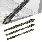 Maxbell Four Flute Sawtooth Eccentric Drill Bit for Marble Terracotta Carbide Tipped 3Pcs