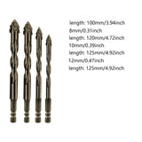 Maxbell Four Flute Sawtooth Eccentric Drill Bit for Marble Terracotta Carbide Tipped 4Pcs