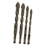 Maxbell Four Flute Sawtooth Eccentric Drill Bit for Marble Terracotta Carbide Tipped 4Pcs