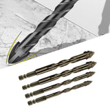Maxbell Four Flute Sawtooth Eccentric Drill Bit for Marble Terracotta Carbide Tipped 4Pcs