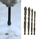 Maxbell Four Flute Sawtooth Eccentric Drill Bit for Marble Terracotta Carbide Tipped 4Pcs