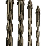 Maxbell Four Flute Sawtooth Eccentric Drill Bit for Marble Terracotta Carbide Tipped 4Pcs