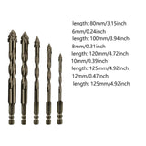 Maxbell Four Flute Sawtooth Eccentric Drill Bit for Marble Terracotta Carbide Tipped 5Pcs