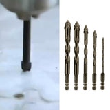 Maxbell Four Flute Sawtooth Eccentric Drill Bit for Marble Terracotta Carbide Tipped 5Pcs