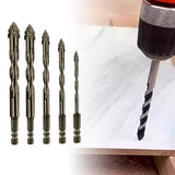 Maxbell Four Flute Sawtooth Eccentric Drill Bit for Marble Terracotta Carbide Tipped 5Pcs