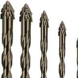 Maxbell Four Flute Sawtooth Eccentric Drill Bit for Marble Terracotta Carbide Tipped 5Pcs