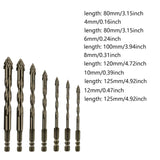 Maxbell Four Flute Sawtooth Eccentric Drill Bit for Marble Terracotta Carbide Tipped 7Pcs