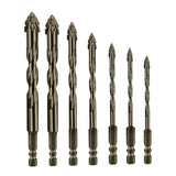 Maxbell Four Flute Sawtooth Eccentric Drill Bit for Marble Terracotta Carbide Tipped 7Pcs