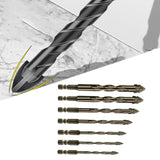 Maxbell Four Flute Sawtooth Eccentric Drill Bit for Marble Terracotta Carbide Tipped 7Pcs