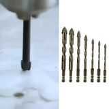Maxbell Four Flute Sawtooth Eccentric Drill Bit for Marble Terracotta Carbide Tipped 7Pcs