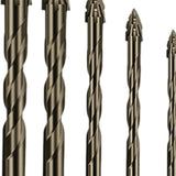 Maxbell Four Flute Sawtooth Eccentric Drill Bit for Marble Terracotta Carbide Tipped 7Pcs