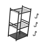 Maxbell Garden Tool Organizer 3 Tier Garage Tools Storage Stand for Lawn Brooms Shed
