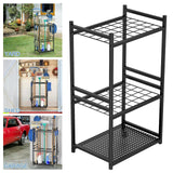 Maxbell Garden Tool Organizer 3 Tier Garage Tools Storage Stand for Lawn Brooms Shed