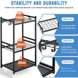 Maxbell Garden Tool Organizer 3 Tier Garage Tools Storage Stand for Lawn Brooms Shed