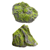 Maxbell Artificial Moss Rock Green Moss Covered Stone for Woodland Displays Crafting 17cmx17cmx12cm