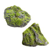 Maxbell Artificial Moss Rock Green Moss Covered Stone for Woodland Displays Crafting 17cmx17cmx12cm