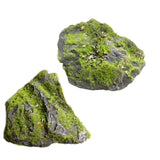 Maxbell Artificial Moss Rock Green Moss Covered Stone for Woodland Displays Crafting 17cmx17cmx12cm