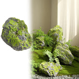 Maxbell Artificial Moss Rock Green Moss Covered Stone for Woodland Displays Crafting 17cmx17cmx12cm