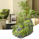 Maxbell Artificial Moss Rock Green Moss Covered Stone for Woodland Displays Crafting 17cmx17cmx12cm