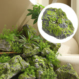Maxbell Artificial Moss Rock Green Moss Covered Stone for Woodland Displays Crafting 17cmx17cmx12cm