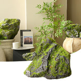 Maxbell Artificial Moss Rock Green Moss Covered Stone for Woodland Displays Crafting 21cmx11cmx25cm