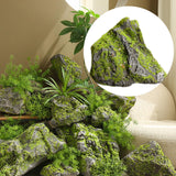 Maxbell Artificial Moss Rock Green Moss Covered Stone for Woodland Displays Crafting 21cmx11cmx25cm